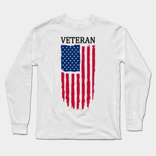 Veteran distressed Flag Long Sleeve T-Shirt